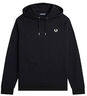 Fred Perry Herren Unisex Ripstop-Trikot-Kapuzen-Sweatshirt M6632 in Schwarz, Größe M, Schwarz , M