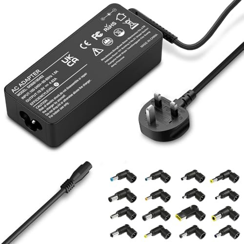 90W Universal Laptop Charger UK AC Power Adapter Compatible with Lenovo Dell HP Acer Asus Toshi ba Sam sung Chromebook Computer Charger Power Cord with 16 Tips(Not compatible with USB Type C)