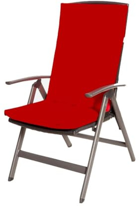Sitzkissen für Gartenstuhl, Gartenstuhlauflage, Stuhlauflage Gartenstuhl, Sitzauflage Hochlehner, 4er Set Stuhlkissen (ROT)