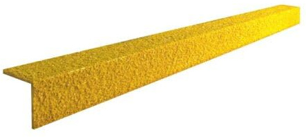 GreenTec GRP Anti-Slip Stair Nosing 55x55mm Yellow 2000mm | Weather-resistant gritted surface for timber, concrete and metal steps