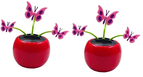 BESTonZON 2pièces Ornement Solaire Voiture Décoratif Décoration Intérieure De Voiture Pivotante Cadeau Énergie Solaire pour