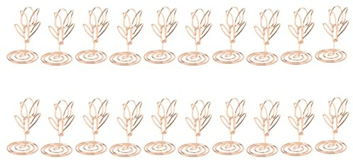 LIYJTK Platzieren Sie Kartenhalter Tulpenform exquisite Roségold -Tischnummernhalter für Hochzeiten