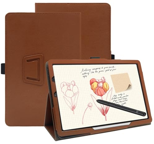KUSINHOKA Hülle Kompatibel mit XPPen Magic Note Pad 10.95 Zoll, PU Leder Flip Case mit Abdeckung Klappständer, Stoßfest Magnetische Tablet-Schutzhülle Cover mit Handschlaufe, Braun