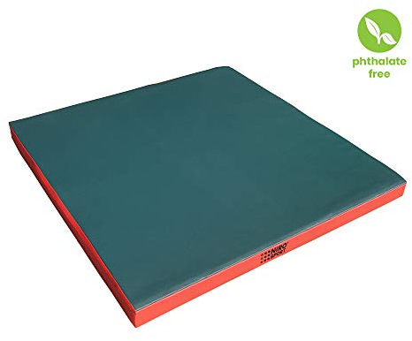 NiroSport Turnmatte 100 x 100 x 8 cm Weichbodenmatte Gymnastikmatte Fitnessmatte Sportmatte Trainingsmatte Bodenmatte Schutzmatte, (Grün/Rot)
