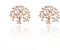 Orecchini per donne, in argento con toni di oro rosa, per ragazze alla moda, orecchini a perno a forma di albero della vita, con zirconi cubici e Rame, colore: Rose Gold Tree of Life, cod. EH05609