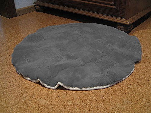 Reissner Lammfelle Engel Naturfelle Liegedecke für Katze und Hund Lammfell (Patch) rund 57cm Bordeaux