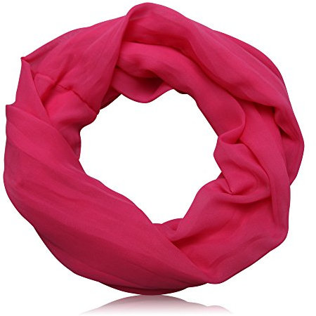 ACC Damen Seide Loop Schal leicht unifarben (pink)