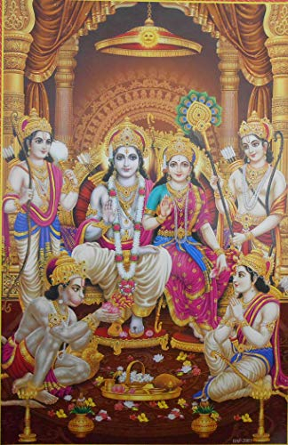 India Crafts Poster mit Ram Darbar / Hindu-Gott – Nachdruck auf Papier (ungerahmt: Größe 25,4 x 40,6 cm)