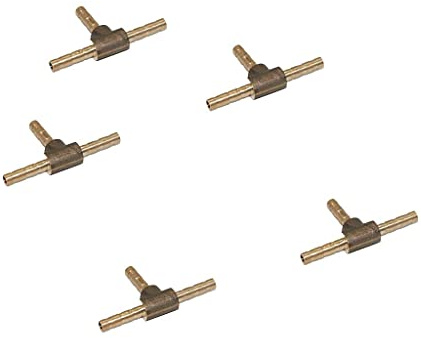 LOVIVER amagogo 5 pièces Tuyau Tube prosty en T en Laiton Barbelé, 4mm