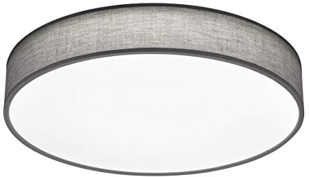 Trio Leuchten LED Deckenleuchte Lugano 621914011, Stoffschirm, 40 Watt, Helligkeit und Lichtfarbe einstellbar, Grau