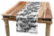 ABAKUHAUS Das Vieh Tischläufer, Vintage Skizze Schafe, Esszimmer Küche Rechteckiger Dekorativer Tischläufer, 40 x 180 cm, Weiß und Schwarz