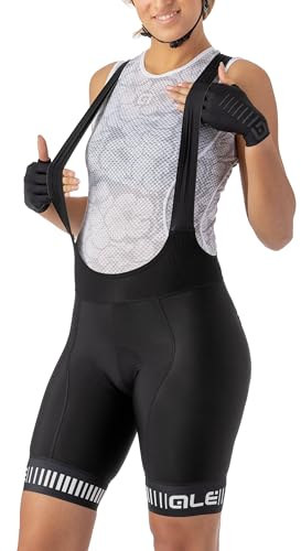 Alé Cycling Pr.r Strada Pantaloncini con Bretelle, Nero/Bianco, S Donna