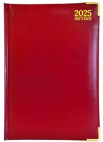 Tagesplaner 2020 A4, ein Tag pro Seite, gepolsterte Vorderseite und Hardcover, vergoldete Kanten