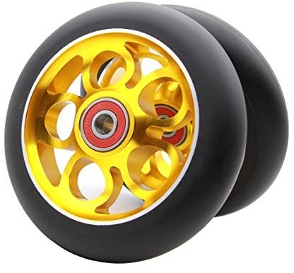Z-FIRST 2 x 110 mm Pro Scooter Rollen mit ABEC 9 Kugellager, passend für MGP/Razor/Lucky Envy/Vokul Pro Scooter, räder, Gold