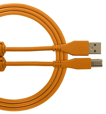 UDG U95001OR Cable USB 2.0 (A-B) - High-speed Audio Optimized USB 2.0 A-Male to B-Male cable, Orange, 1 Metre. Compatible with any USB A-B Device