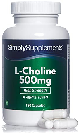 L-Choline Capsules | Supports Normal Liver Function, Lipid & Homocysteine Metabolism | Suitable for Vegans & Vegetarians | 120 Capsules = 2 Months' Supply | High-Strength 500mg L-Choline per Serving