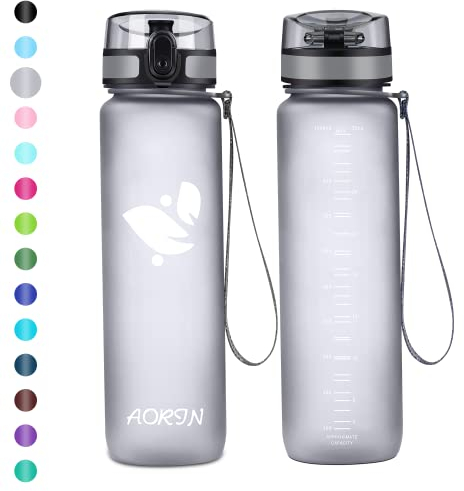AORIN Trinkflasche - 1000ml - Wasserflasche BPA-Frei & Tritan Auslaufsicher Sportflasche, Erwachsene,Trinkflasche Kinder, Fitness,Laufen,Yoga,Fahrrad,Outdoor
