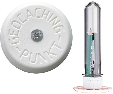 geo-versand Geocaching Punkt Vermessungspunkt D5 Versteck Schwer Stadt Petling Logbuch Set