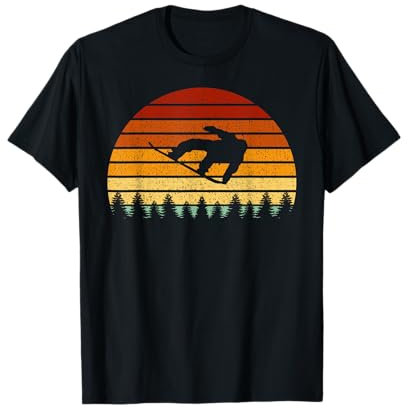 Snowboard Retrò Sole Regalo Per Snowboarder Maglietta