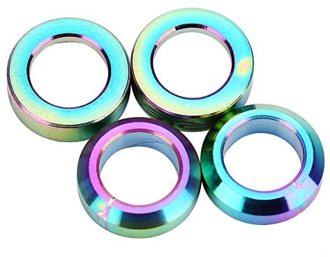 Alomejor 4Pcs / Lot Fahrradbremsschraube Unterlegscheibe Distanzstück TC4 Bremssattel Feste Schrauben Dichtung Distanzstück für Mountainbike(farbig)