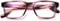 DOOViC Blaulichtfilter Lesebrille Gestreift Rot Quadratische Rahmen Groß Gläser Computerbrille Brille mit Sehstärke für Damen/Herren 2,0