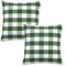 Asquare Kissenbezug 50x50 Kariert - Grüner Kissen Bezug aus hochwertiger Baumwolle - Kissenhülle mit Reißverschluss - Pillow Cover - Kopfkissenbezug im 2er Set