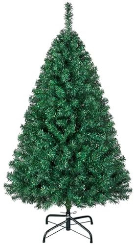 Yaheetech Albero di Natale 127,5 cm Artificiale Apertura Automatica Folto Realistico Supporto in Metallo Pieghevole Rami Decorazioni per Casa Negozio