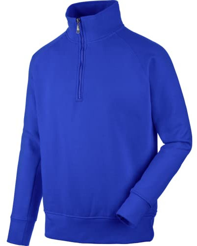WÜRTH MODYF Arbeitstroyer Job+ – weicher Pullover mit Stehkragen und Viertel-Reißverschluss – perfekt für Handwerk, Werkstatt, Arbeiten im Freien blau – Größe XXL