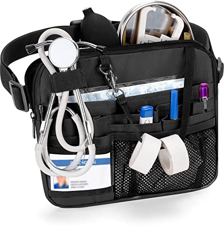 Damero Erste Hilfe Notfallset, Krankenschwester Gürteltasche mit Taschen für medizinische Ausrüstung, Krankenschwester Taillentasche, Krankenschwester Werkzeuggürtel mit Klebebandhalter, Schwarz