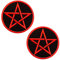 2 Pieces Goth Pagan Symbols Pentagram Gothic Punk Embroidered Hook and Loop Biker Sew on Patch for Clothes Clothing Jacket Jeans Uniform DIY Patch Collection