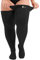 Durio Damen Große Größen Kniestrümpfe Oberschenkelhohe Socken Overknee Lange Stiefel Strümpfe Thigh High Socks Beinwärmer Schwarz Einheitsgröße