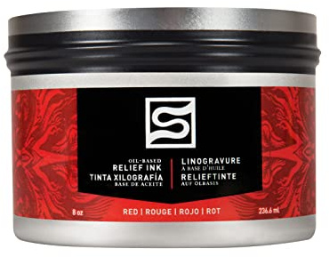 Speedball Öldruckfarbe, 237 ml, Rot, Malwerkzeuge, Zubehör für Druckset, Reliefdruck, Blockdruck