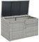Giantex Coffre de Rangement 333 L en Résine, Boîte de Rangement en Rotin à 2 Niveaux avec Couvercle et Portes Doubles, Grande Capacité, 60 x 115 x 65 cm (Gris)