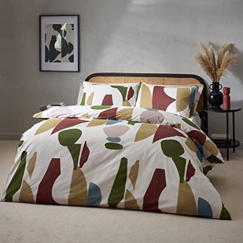Hoem Meta Bettbezug-Set mit hohem Baumwollanteil, Einzelbett, Mehrfarbig