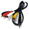 DRUT 1m 3.5mm 4 Pole Jack Plug to 3 x RCA Phono Composite Audio Video AV AUX Lead Cable 3.3ft