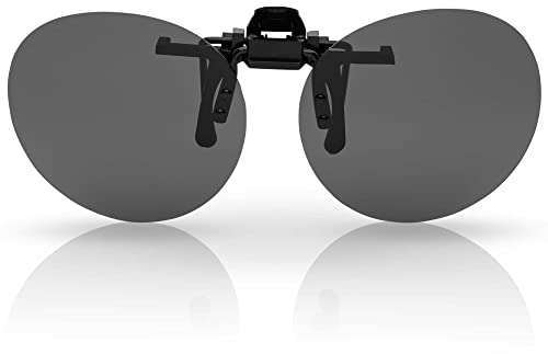 BEZLIT Damen Herren Großer Sonne Brillen Aufsatz Clip On Polarisiert Rund Radnlos 30444 Schwarz