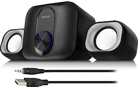 ACT Eminent EM3515 - Altavoz para PC con subwoofer, Sistema de Sonido 2.1 para PC y portátil, alimentación USB, Compacto y Ahorra Espacio en la Oficina