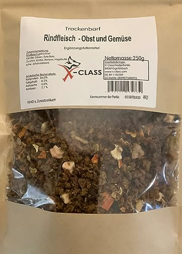 Trockenbarf mit Rindfleisch, Obst und Gemüse, 500g, ohne künstliche Konservierungsstoffe, Farbstoffe und Geschmacksverstärker
