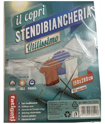 GENERICO Funda protectora impermeable para tendedero, cubierta para ropa, protección contra la lluvia, tendedero, funda para ropa (2 piezas, 150 x 280 cm (40 micras))