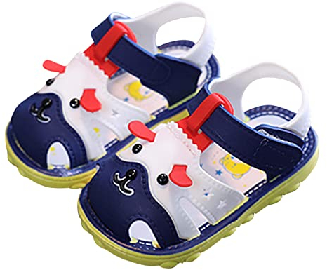 Jungen Cartoon Baby quietschende Sohle Mädchen Schuhe -Rutsch-Säuglingsturnschuhe Kinder weiche Babyschuhe Schuhe Sportschuhe Baby Schuhe Kleinkind Schuhe Schulschuhe Neugeborene (Blue-1, 20.5 Infant)
