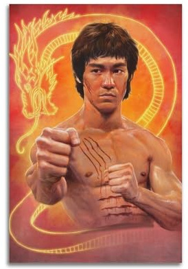 Poster mit Kung Fu Superstar Bruce Lee, dekoratives Gemälde, Leinwand, Wandposter und Kunstdruck, modernes Familienschlafzimmer-Dekor-Poster, 40 x 60 cm