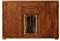 SAM B-Ware Highboard Belgrad 2, Akazienholz massiv & nougatfarben, Hochschrank mit je 2 Türen & Schubladen, einem offenen Fach mit Licht, 2 Glasböden und echter Rinde, 145 x 101 x 40 cm