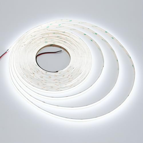 JOYLIT 10M COB LED Streifen Kaltweiss 24V 120° Innen, 384LEDs/M 6000K Light Strip Dimmbar CRI 90+ 7650LM Hell Selbtklebend Licht Band für Schlafzimmer, Wohnzimmer, Büro, Hotel