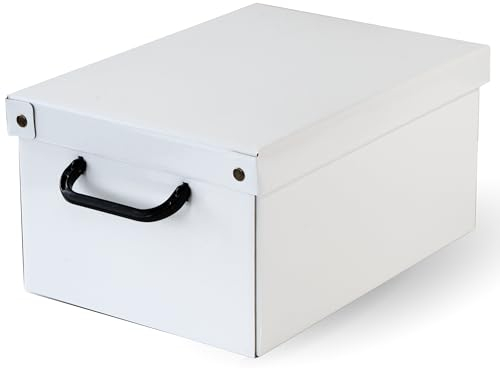 Lavatelli Aufbewahrungsbox aus Karton, Geschenkbox aus pappe mit deckel 25x35x17,5cm WEISS, KLEINE, 1 Stück Box aufbewahrung mit deckel für Kleidung, für Garderobe, für vakuumbeulteln
