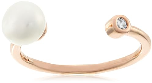 Brilio Silver Ring Delicate Bronze Ring with Real Pearl RI103R - Circuit: 50 mm sBS3799-4852 Marke, Estándar, Nicht-Edelmetall, Kein Edelstein
