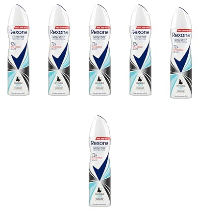 6x Rexona Nonstop Protection Deospray Invisible Aqua Anti Transpirant mit 72 Stunden Schutz vor Schweiß und Körpergeruch 150 ml