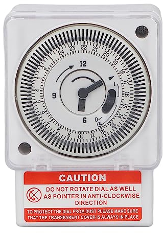 24 Hour Indoor Energy Saving Mechanical Immersion Heater Segment Timer Switch with Waterproof Cover for Lights Coffee Machine