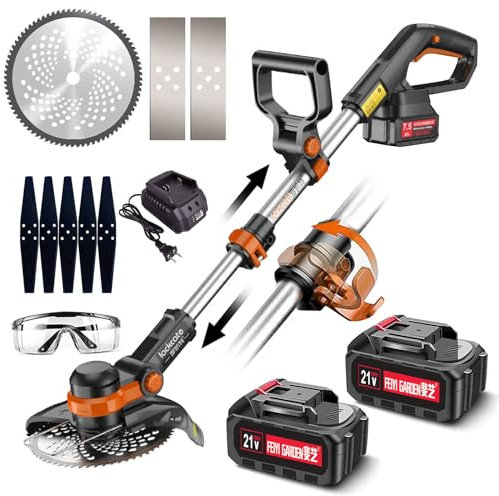 Jwdj 2024 Newly Metal Blade Cordless Strimmer 8-Inch Blade Grass Trimmer For Lawn Trimming