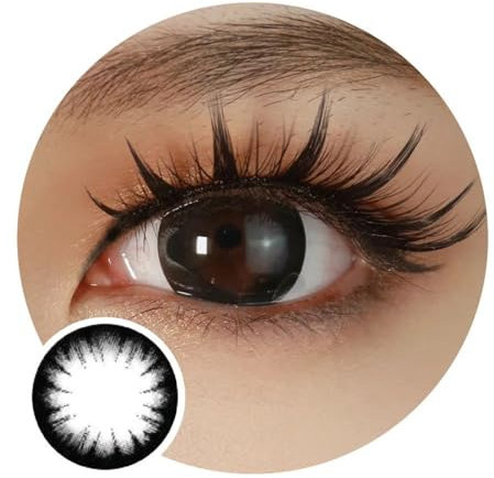 Sehr stark deckende und natürliche Schwarz Kontaktlinsen Silikon COMFORT NEUHEIT farbig black - 1 Paar (2 Stück) - DIA 14.50 - ohne Stärke 0.00 Dioptrien (-2.50 Dioptrien,natürliche Schwarz)