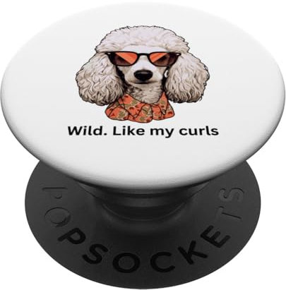 Wild Like My Curls I Love Curls Wild Hair Don't Care Pudel PopSockets mit austauschbarem PopGrip